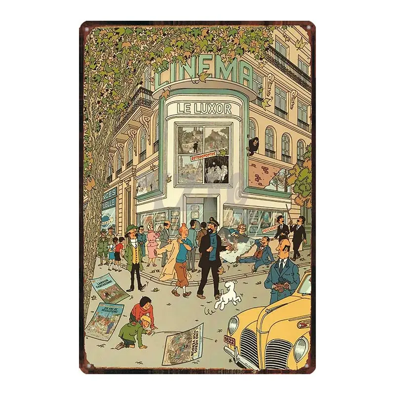 DU-4194 Tintin мультфильм металлический знак железная живопись Настенная Доска Металл Винтаж паб детская комната коробки и шкатулки декоративные ручной работы Ретро плакат 30X20 см DU-4189A - Цвет: DU-4194