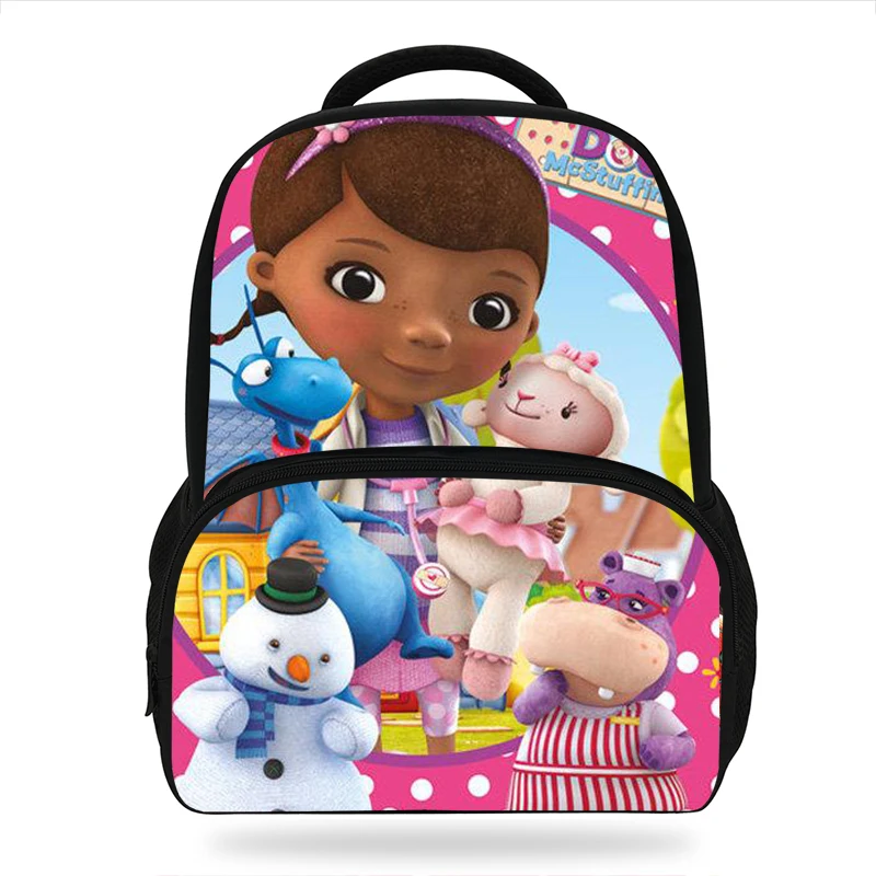 

14inch Cartoon Children's schoolbag Girls Doc Mcstuffins Printing school bag student backpacks school bags for teenage Girls