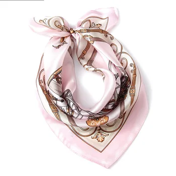 

Women's handkerchief, Oriental silk printed kerchief, fine plain crepe silk real silk kerchief for women, 52 * 52cm