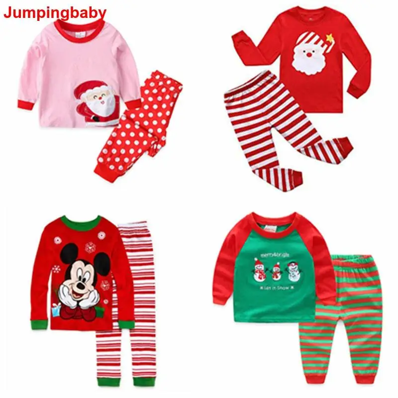 

2019 Christmas Pajamas Kids Pijama Infantil Girls Gecelik Clothes Boys Nightgown Santa Pyjamas Pajama Set Enfant Koszula Nocna