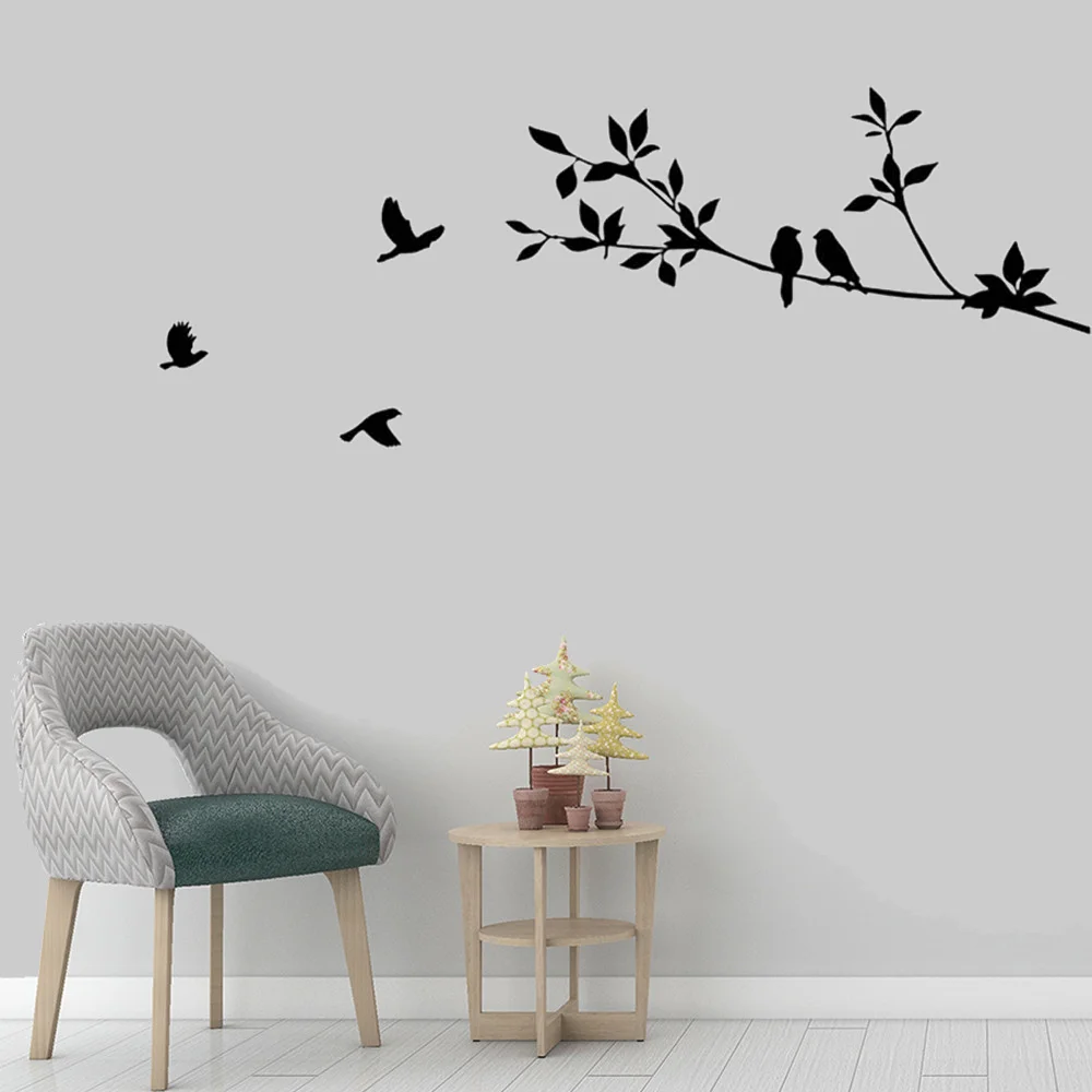 Birds On The Tree Branch Wallpaper Living Room Decoration Removable Art Sticker 