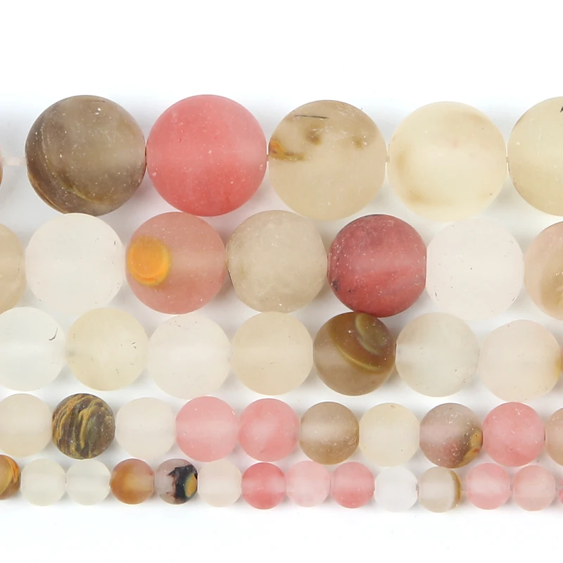 4-12mm Round Natural Stone Beads For Jewelry Making DIY Frosted Watermelon Loose Spacer Necklace Bracelet Handmade | Украшения и