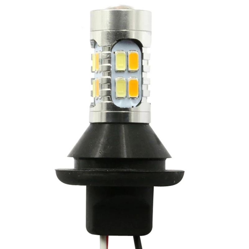 1Pair Universial Auto Led Light Daytime Running Light Front Turn Signals Light Car Led Winker Bulb Lamp T20 7440 Car Accessary - Emitting Color: PK