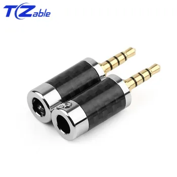 

3.5 Jack Audio Plug Connectors 4 Poles Carbon Fiber Gold Plated 3.5mm Earphone Plug HiFi Headphone Solder Wire Speaker Conector