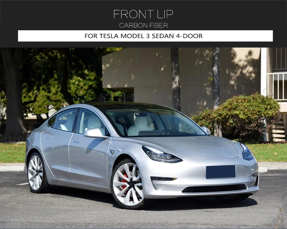 Автомобильный передний бампер спойлер для Tesla модель 3- передний бампер спойлер из углеродного волокна