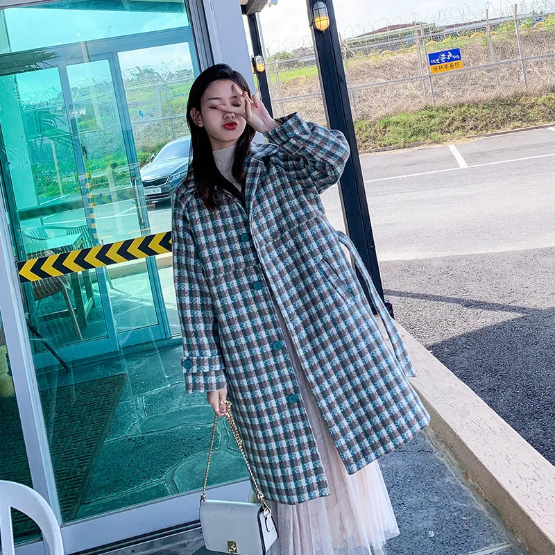 

Photo Shoot Plaid Cloak Woolen Jacket Women's Fall And Winter Clothes 2019 New Style Hepburn Wind Short-height Woolen Overcoat T