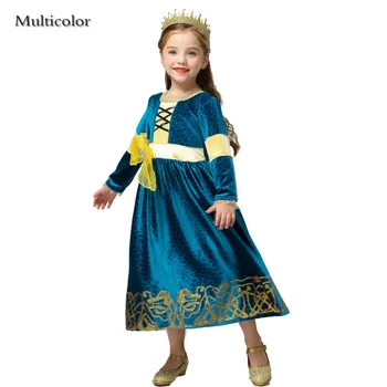 

Multicolor New Queen Cosplay Christmas Birthda Children Princess Dress Kids Baby Bow Long Sleeve Holiday Costume Dress For Girls