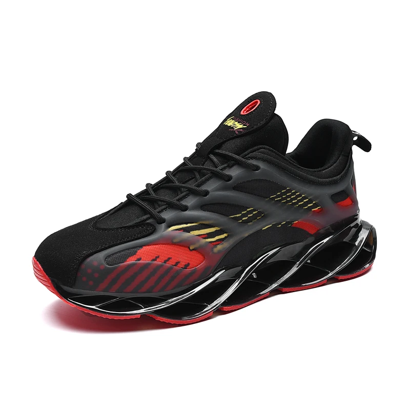 2020 Spring New Fish Scale Blade Casual Lace-up Men Breathable Gym Mesh Fashion Shoes Sneakers Luminous Big Size 39-46 |