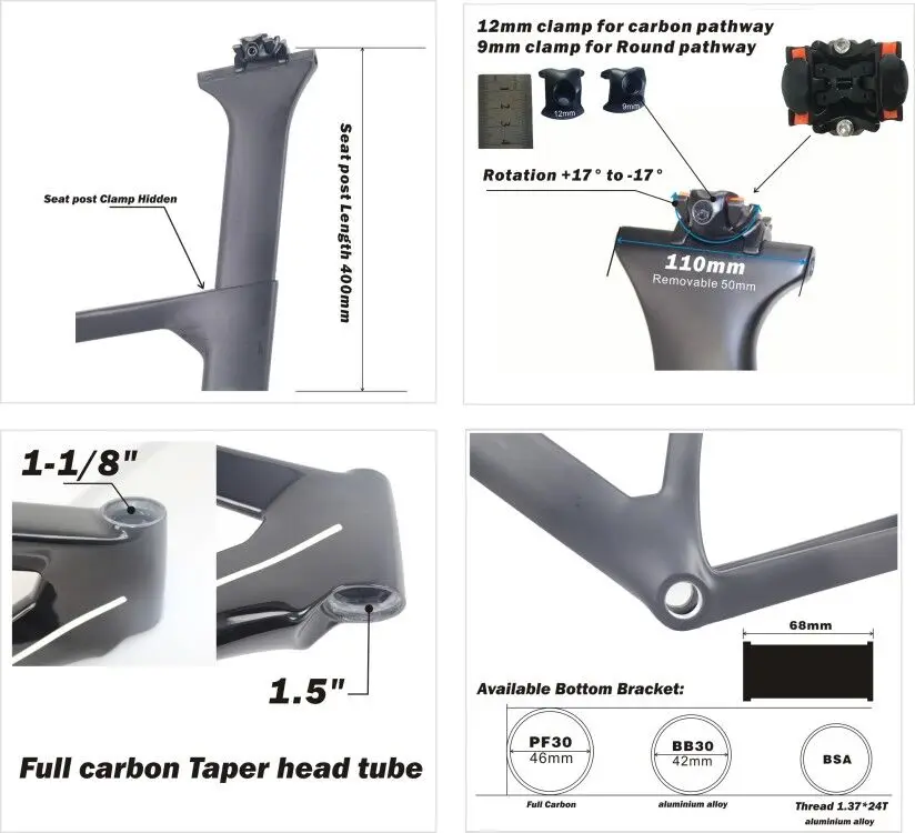 Sale Carbonfan new Aero 700c Carbon Track Bike Frame UD weave Fixed gear Carbon bike frame/fork/seatpost 48/51/54/57cm 5