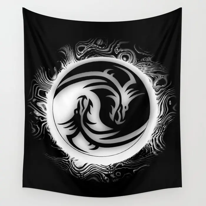 Гобелен Yin And Yang с драконами настенное покрытие украшение для дома одеяло спальни