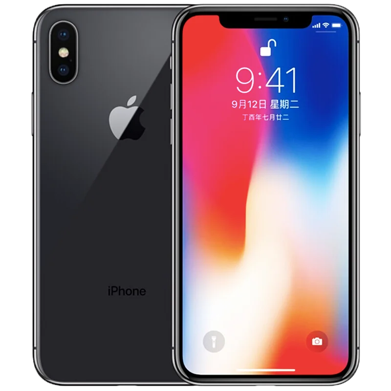 Black Разблокированный смартфон Apple iPhone X, 5,8 дюймов, 4G LTE, 12 МП, двойная задняя камера, лицевая сторона, ID, 64 ГБ/256 ГБ, телефон - Цвет: Black