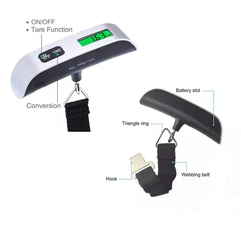 Portable Scale Digital LCD Display 110lb/50kg Travel