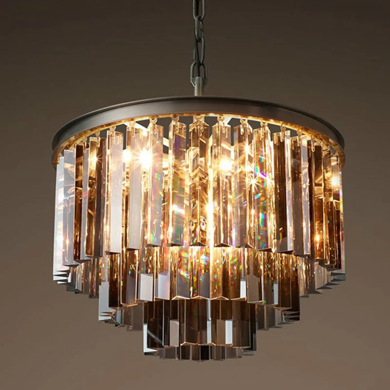 Lustre LED Ring винтажное Лофт Стекло K9 Хрустальная люстра осветительные приборы