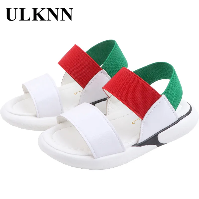 ULKNN   2020 New Summer Casual Beach Shoes Girls non-slip Soft Bottom Shoes Tide Korean Wild Baby Elastic Sandals