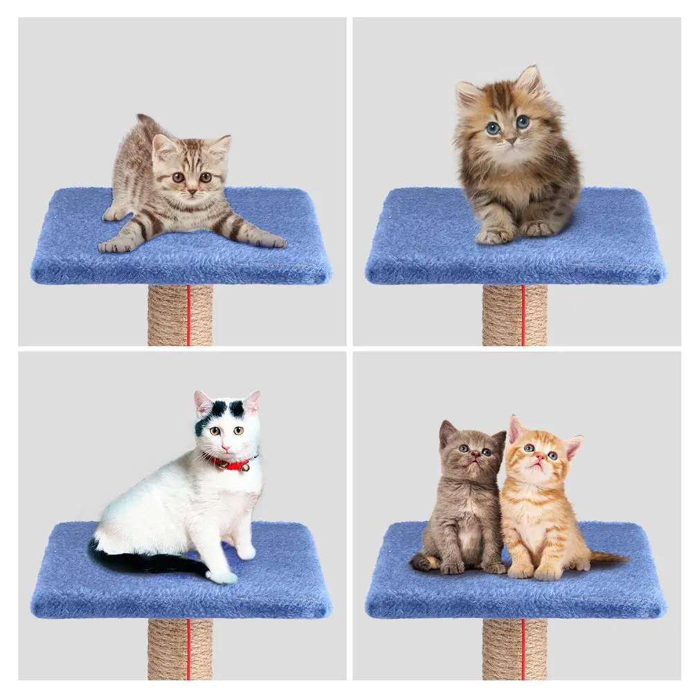 M30-3 Pet Cat Tree Climbing Frame Toy with Ball Shape Bell Toy Cat Scratching Posts Cat Scratch Board Jumping Training Toy
