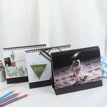 

1PC Hand Drawing 2020 Fresh Cartoon Desktop Paper Calendar dual Daily Scheduler Table Planner Yearly Agenda Organizer