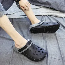 RH/ фирменный дизайн; зимние садовые Сабо; теплая меховая домашняя обувь для сада; домашние зимние сандалии из ЭВА; тапочки с отверстиями; плюшевая обувь