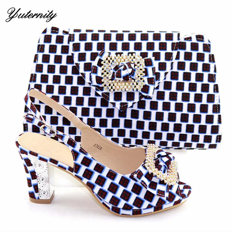 Yuternity Speciale Ontwerp Wax Stof Schoenen En Bijpassende Tas Set 2019 Zomer Stijl Vrouw Hoge Hakken Schoenen En Tas Set voor Party Yuternity Speciale Ontwerp Wax Stof Schoenen En Bijpassende Tas Set 2019 Zomer Stijl Vrouw Hoge Hakken Schoenen En Tas Set voor Party