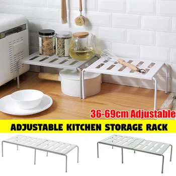 

Adjustable Kitchen Bath Storage Rack Cupboard Shelf Home Closet Organizer Storage Shelf Wardrobe Shoe Organizers Saving Space
