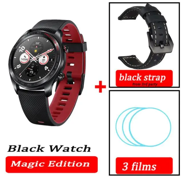 Blk n fil n blk str Huawei Honor Watch Magic, водонепроницаемые, gps, NFC, для работы, 7 дней, напоминания о сообщениях, пульсометр, трекер сна, экран 1,2 дюйма - Цвет: Blk n fil n blk str