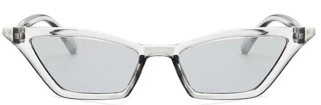 Clear gray Новинка, кошачий глаз, солнцезащитные очки для женщин, маленькие, Ретро стиль, фирменный дизайн, солнцезащитные очки, Ретро стиль, желтые, для девушек, солнцезащитные очки, женские оттенки - Цвет линз: Clear gray