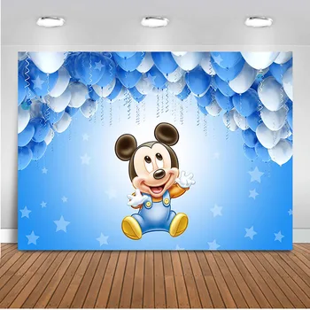 

Vinyl Photography Backdrops Sky Blue Balloon Cartoon Photo Background Custom Children Birthday Party Backdrop Photobooth