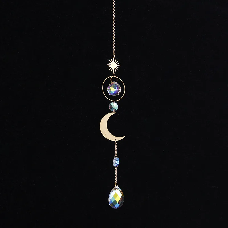 Sun Catchers Ornament K9 Color Crystal Wind Chimes Window Sill Outdoor Decor Car Ornament Christmas Home Decoration