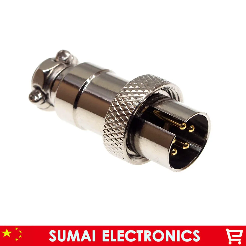 5 Pin 16mm Male Wire Panel Connector Kit Gx16 Plug For Ect.reversed Assembling