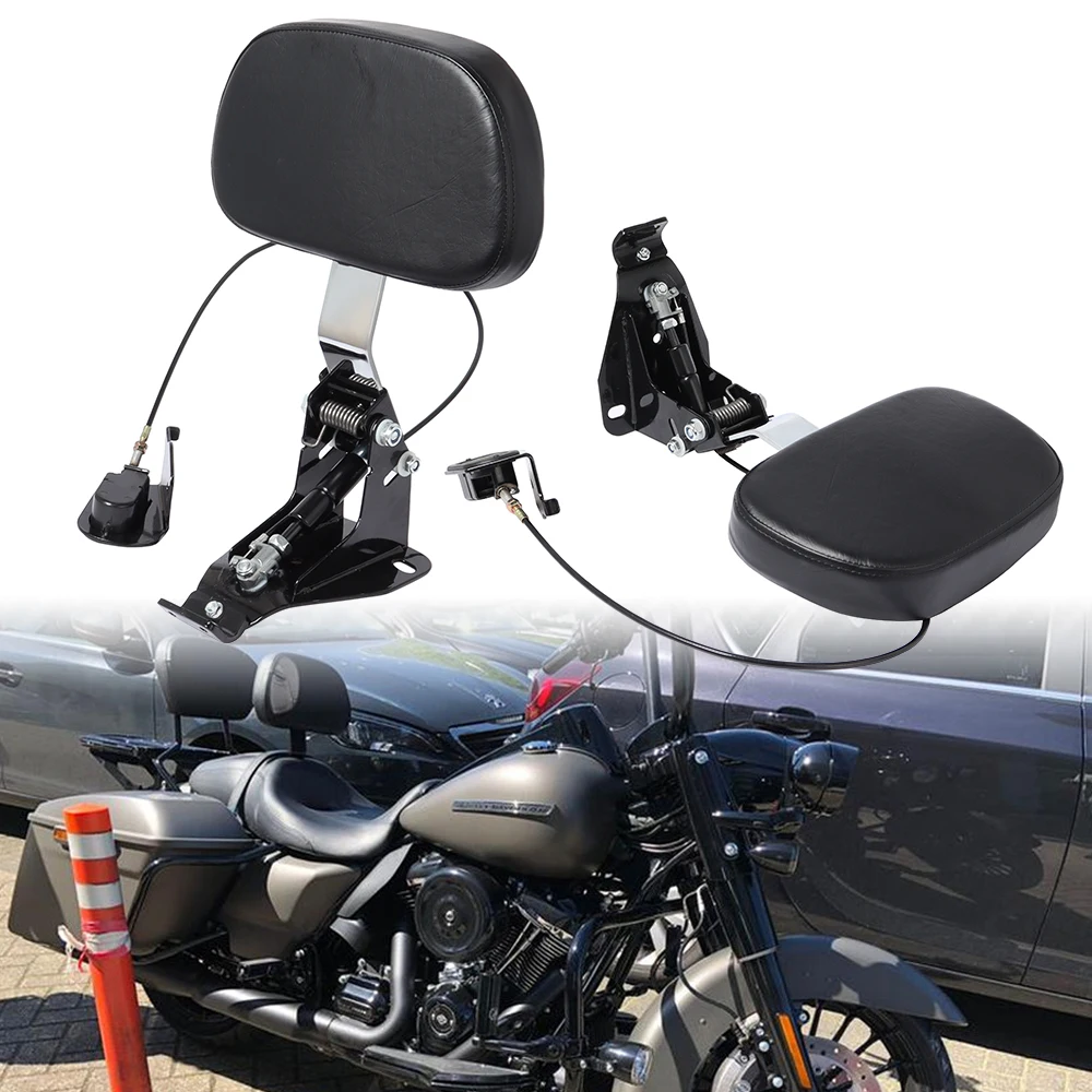 

Adjustable Motorcycle Driver Rider Backrest Pad W/ Mounting Kit Fit For Harley Touring Electra Glides Road King CVO 2009-2019