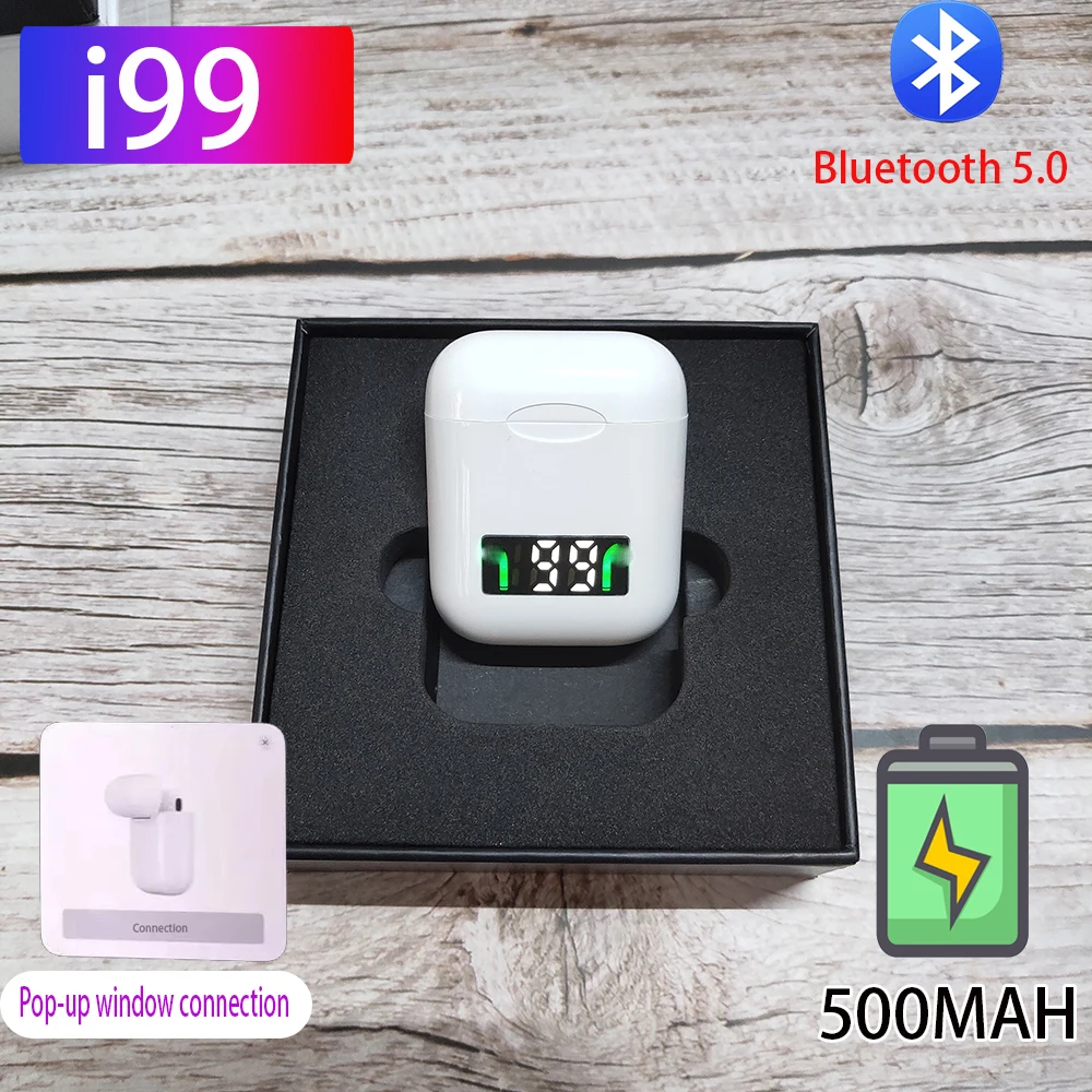 

i99 tws Wireless Earphone 5D Super Bass Bluetooth 5.0 TWS i99 super 1:1 Replica Super Power 5h pk W1 Chip i9s i10 i12 i30 tws