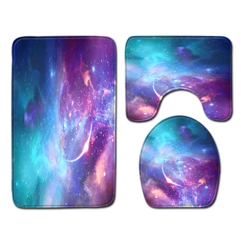 

Gradient Pattern Toilet Mat Three-Piece Bathroom Three-Piece Carpet Door Mat Shower Carpets Bathroom Mat Set