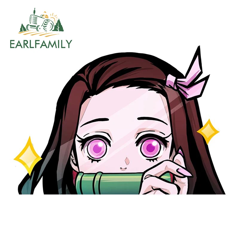 EARLFAMILY 13 см x 9 2 для убийцы демонов Nezuko Peek аниме автомобильные наклейки доски