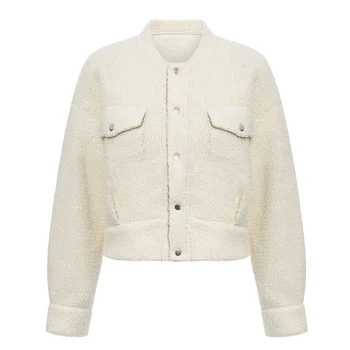 

Women Faux Fur White Teddy Comfortable Soft Wild Autumn Winter Casual Warm Furry Sexy Short Jacket Female Pocket Outwear Coat