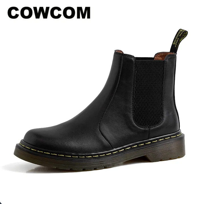 

COWCOM 2019 Leather Martin Boots Women Man Bottom Academy Knight Locomotive Boots Women Fashion Show CLK-11802976