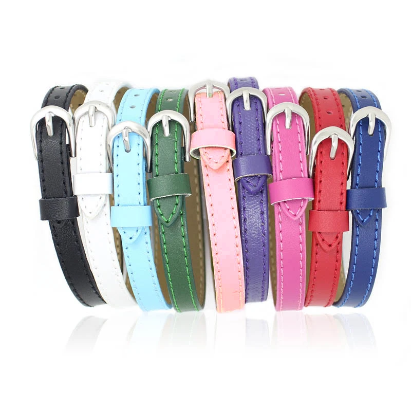 8mm Genuine Leather Bracelet DIY Wristband Bracelet Fit 8mm slide charms / slide letters Women & Men jewelry LSBR016