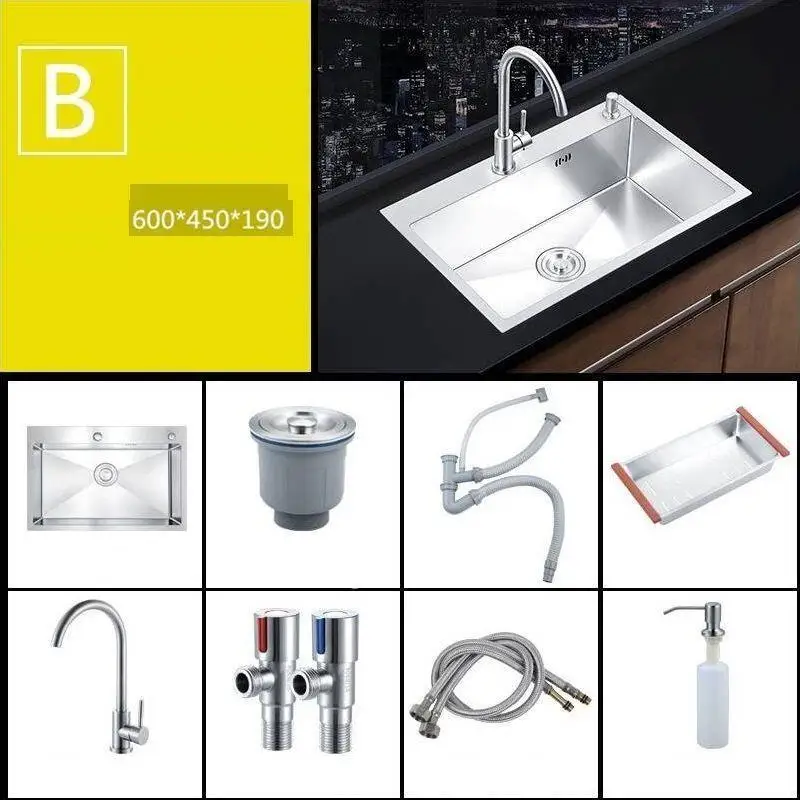 De Acero Inoxidable портативный васбак Gootsteen Lavandino кухня Lavabo Cuba Pia Cozinha Fregadero мойка для овощей - Цвет: Version B