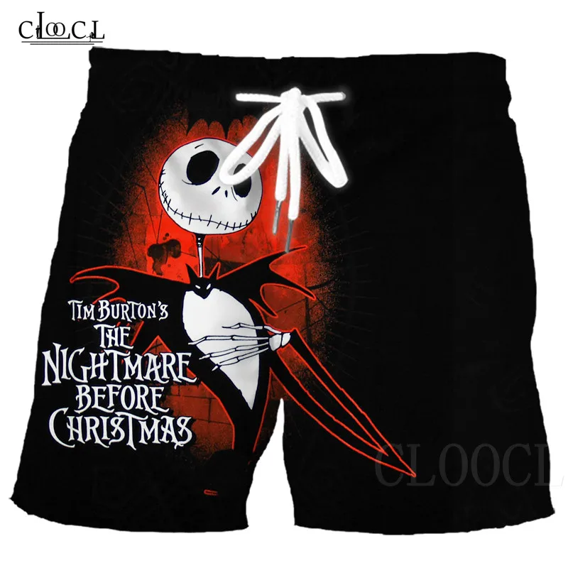 Jack Skellington, мужские шорты с 3D рисунком, Кошмар перед Рождеством, летние шорты в стиле хип-хоп, Мужские штаны, пляжная одежда, уличная мужская одежда