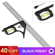 12 дюймов 300 мм Регулируемая комбинация из нержавеющей стали квадратная угловая линейка 45/90 градусов многофункциональный деревообрабатывающий измерительный инструмент