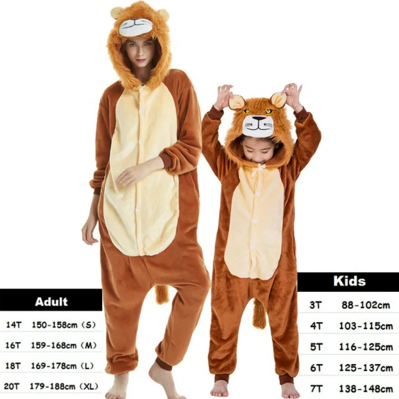 Family Matching Outfit Baby Boy Girl Pajamas Unicorn Winter Women Pyjamas Cartoon Animal Onesie Kigurumi Kids Sleepwear Jumpsuit