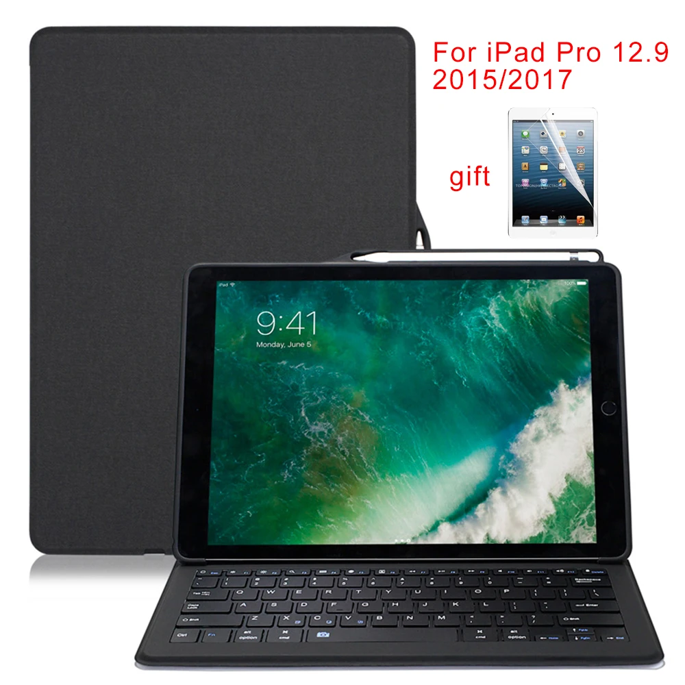 Для iPad Pro 12 9 чехол с клавиатурой карандаш держатель Роскошный кожаный умный