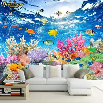 

beibehang Custom photo wallpaper underwater world marine fish living room children's room TV background 3d mural wall paper roll