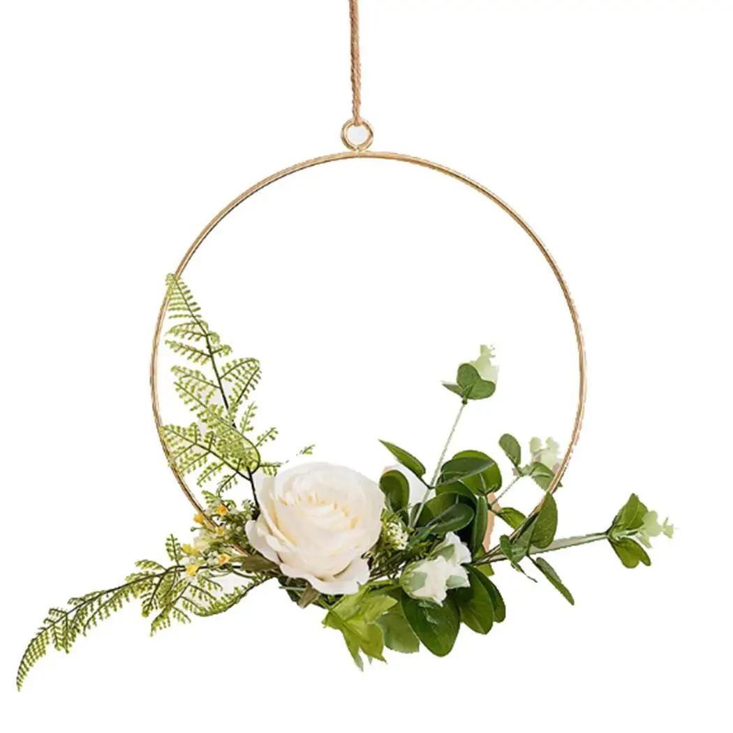 pattern 14 18 style decoration Creative Wall Hanging Decoration Hemp Rope Simulated Flower 1 x Metal Decorations with Fake Home Decoration - Цвет: pattern 14