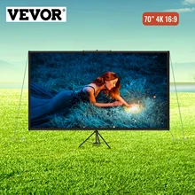 VEVOR-Pantalla de proyector de ángulo de 70 ", 16:9 HD, 4K, 160 grados, con soporte para películas al aire libre, TV, espectáculos, vídeos, videojuegos, Etc.