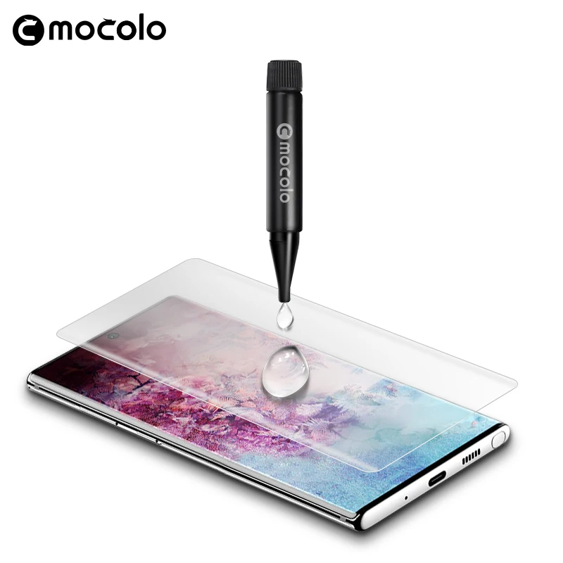 Note10 Mocolo Чувствительная УФ лампа жидкое полное Клей Стекло samsung Galaxy Note 10 Pro Закаленное стекло пленка Note10+ протектор экрана