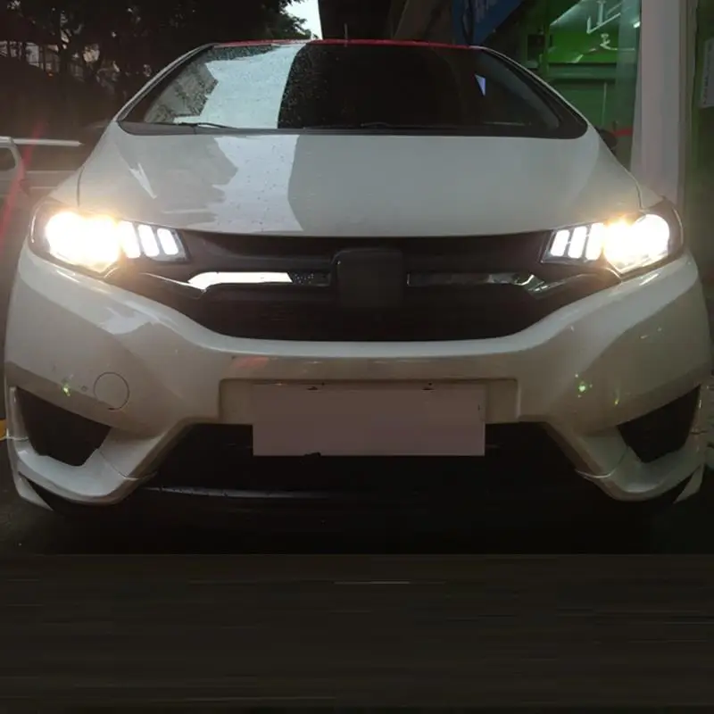 Указатель поворота, Стайлинг, Automovil, Drl, Led Assessoires, дневные ходовые огни, передние противотуманные фары, автомобильные фары в сборе, 18 для Honda Fit