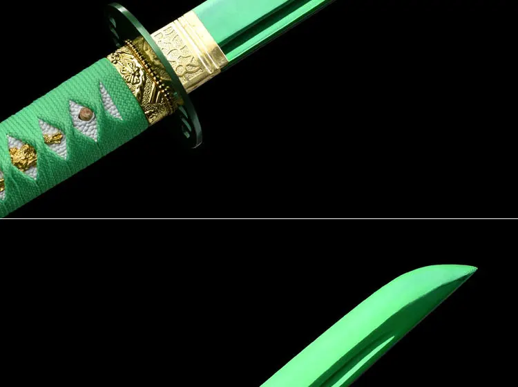 Katana Sword Real Japanese Samurai Swords Katana with Green Saya 1065 Carbon Steel Sharp Blade