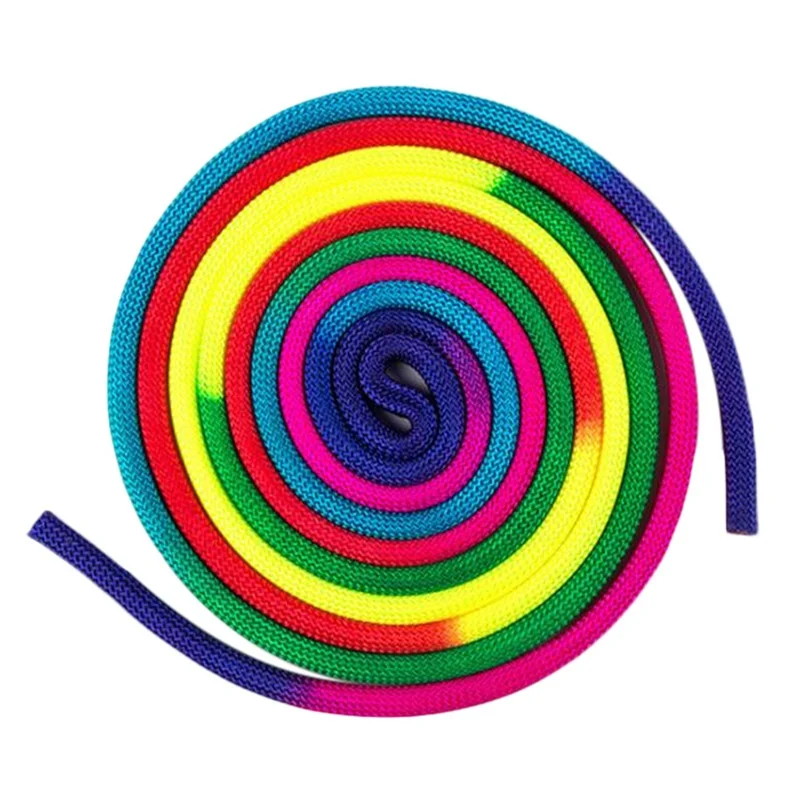 Gymnastics Jumping Rope Gym Rainbow Color Rhythmic Gymnastics Rope Solid Competition Arts Training Rope Gymnastics Professional