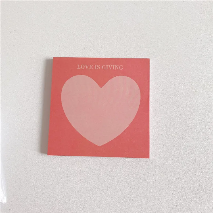Pink Heart Shaped Memo Pad with over 200 3 ½ Inch Sheets Valentines Day 