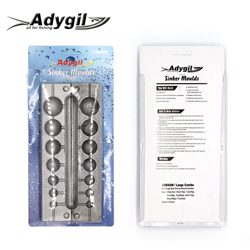 Adygil DIY рыболовный шар грузило прессформы ADBASM/большой комбо грузик 7 г 14 г 28 г 56 г 84 г 112 г 168 г 7 полостей