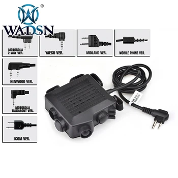 

WADSN Midland PTT Adapter SELEX TACMIC CT5 PTT For Airsoft 8 Plugs For Tactical Headsets Kenwood Plug Hunting Accessories WZ133